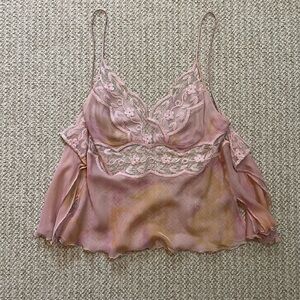 La Perla Silk Blend Embroidered Lace Camisole Pink Italy 42
